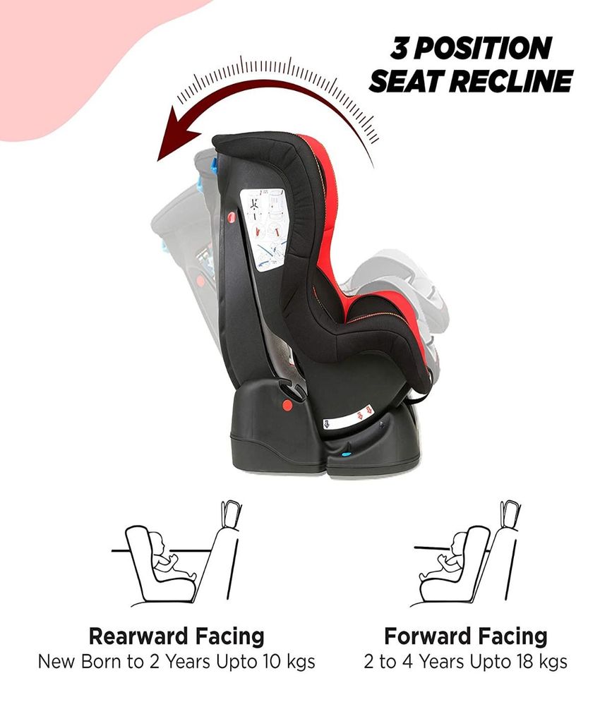 Sports Convertible Car Seat for baby and kids  Red and Black 