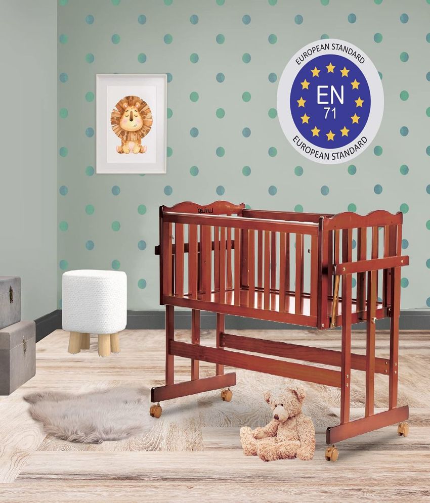 C 30 Baby Wooden Cot, without mattress  Cherry Red 