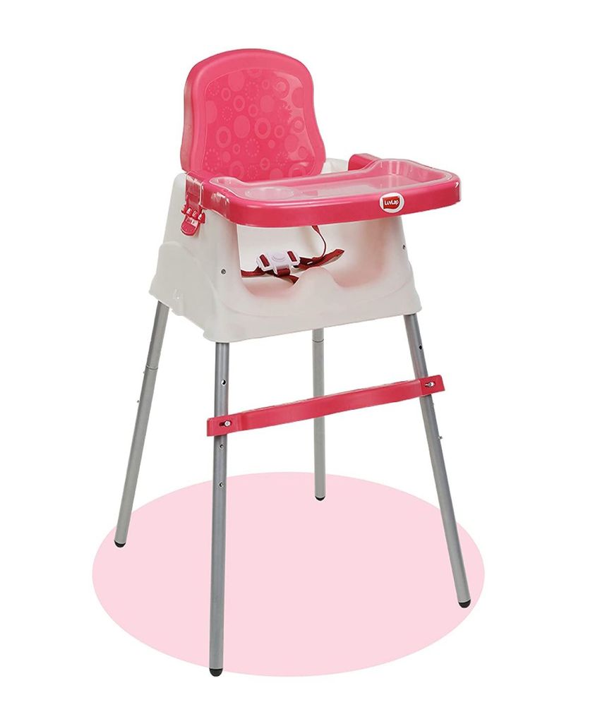4 in 1 Convertible High Chair Cum Booster Seat  Pink 