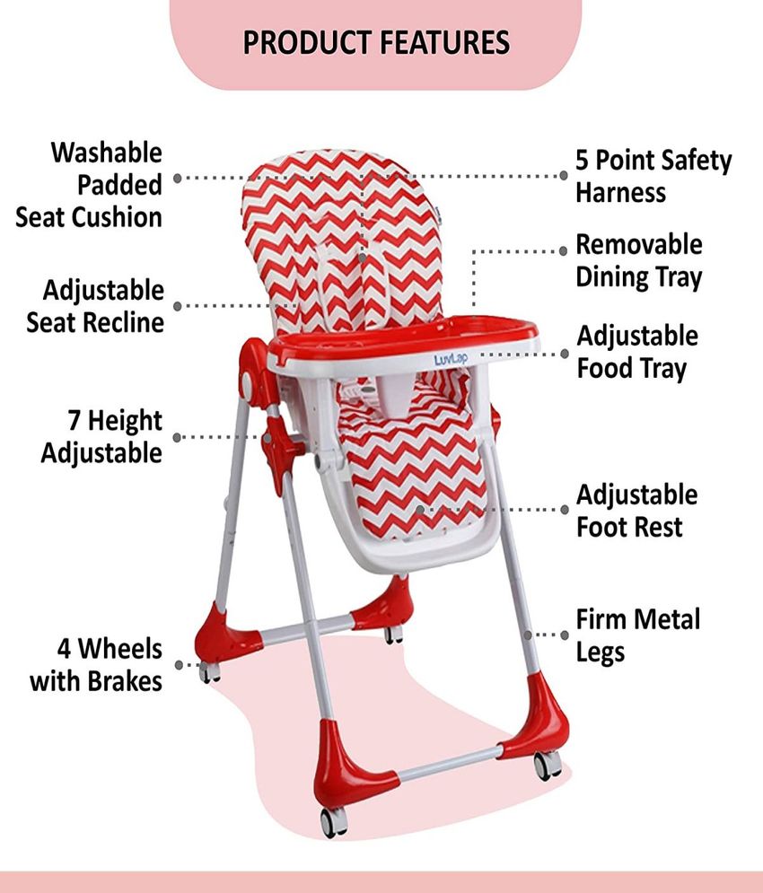 Royal High Chair for Baby, 6 Months  plus  Red 