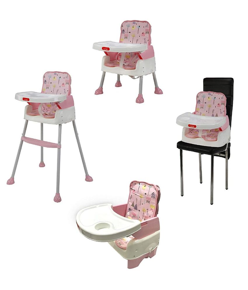 4 in 1 Convertible Baby High Chair, Pink 