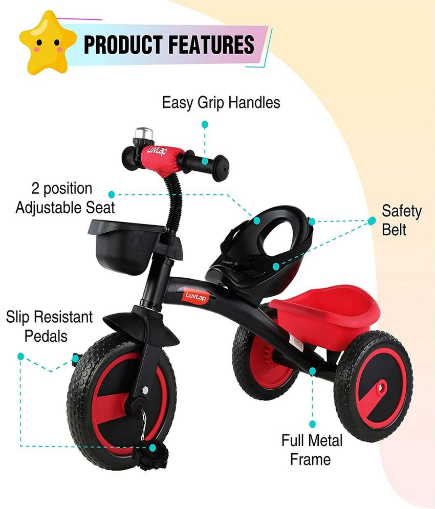 Joy Baby Cycle or Tricycle for Kids,  Red 